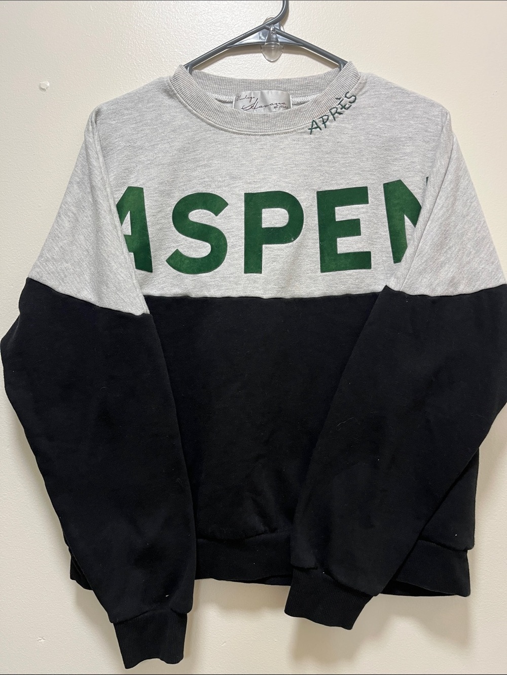 Vintage Havana Aspen Colorblock Crewneck Sweatshirt - Gray, Black, Green - Picture 2 of 8